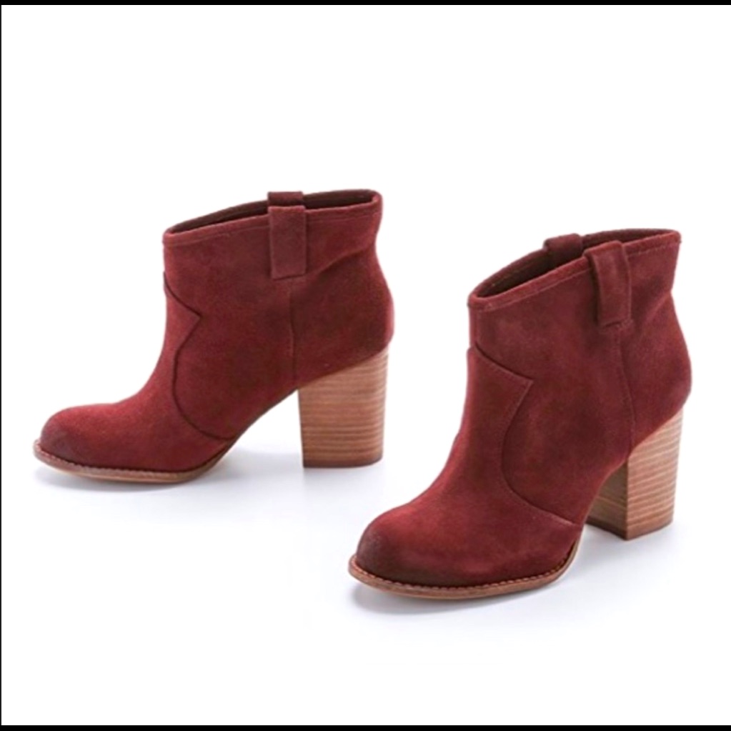 Splendid Lakota Suede Booties Cranberry Red 6.5